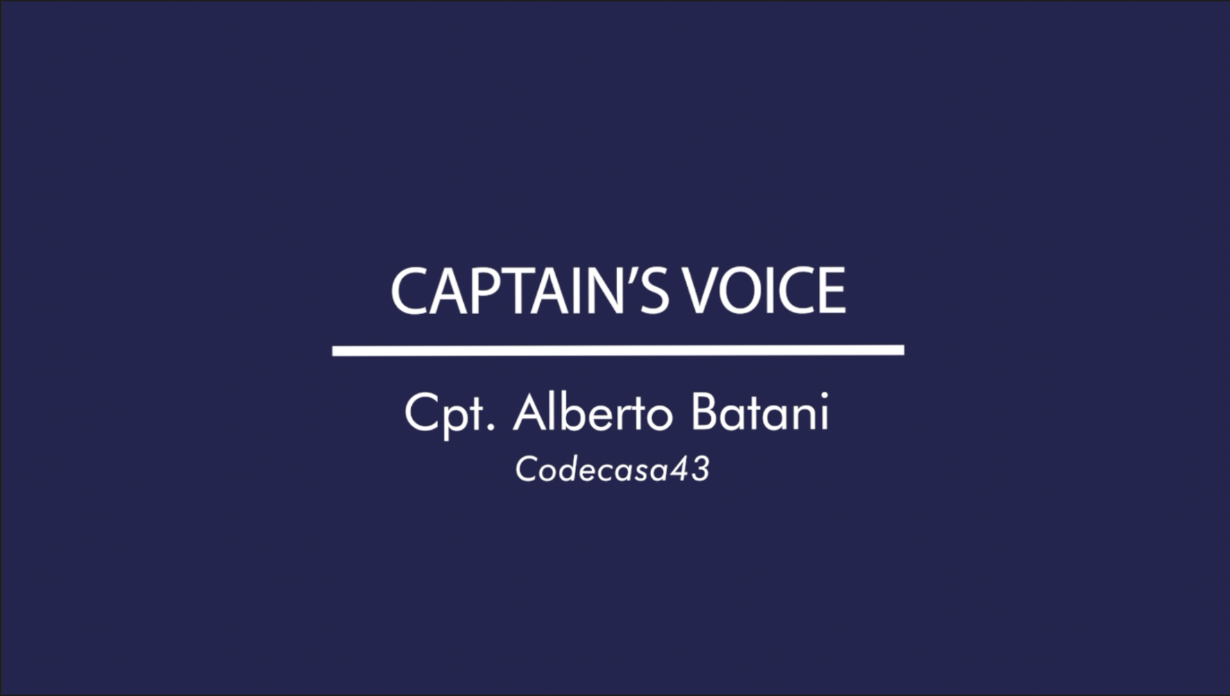 Video intervista al comandante Alberto Batani